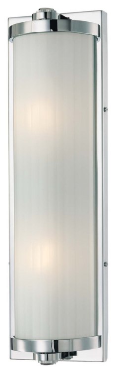 Foto para 60w SW 2 Light Bath Chrome Inside Ribbed W/ White Glass