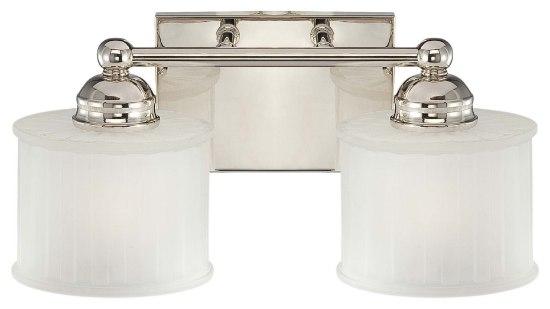 Picture of 100w SW 2 Light Bath Polished Nickel Etched Glass