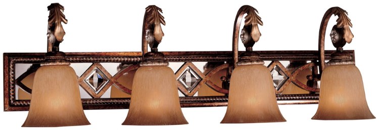 Foto para 100w SW 4 Light Bath Aston Court Bronze Avorio Mezzo Glass