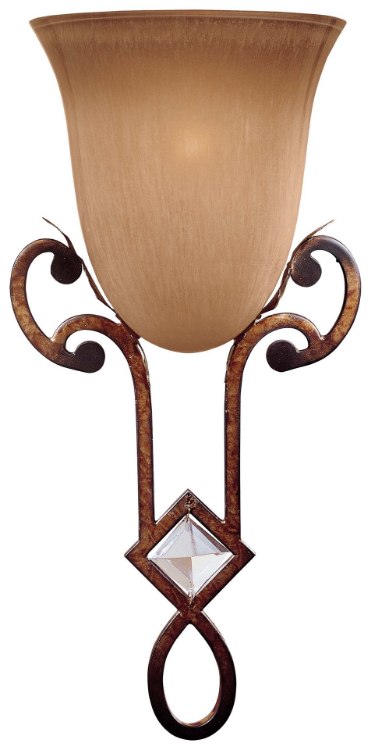 Foto para 60w SW 1 Light Wall Sconce Aston Court Bronze Avorio Mezzo Glass