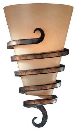 Foto para 100w SW 1 Light Wall Sconce Tofino Bronze Mabre Grabar(Tm) Glass