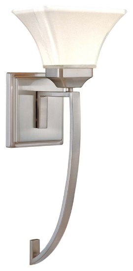 Foto para 100w SW 1 Light Wall Sconce Brushed Nickel Lamina Blanca Glass