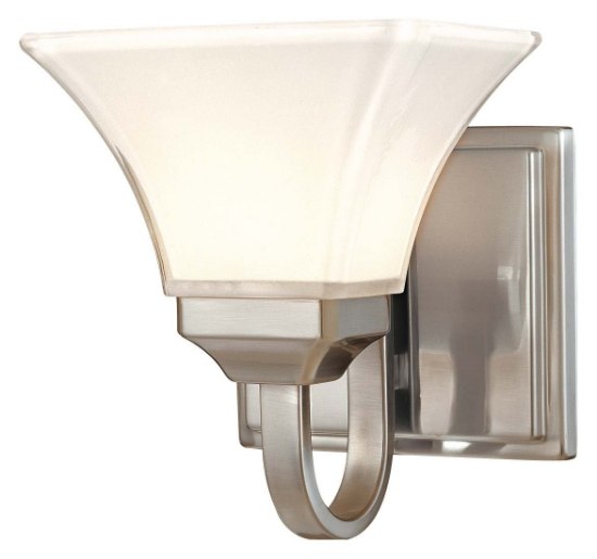 Foto para 100w SW 1 Light Bath Brushed Nickel Lamina Blanca Glass