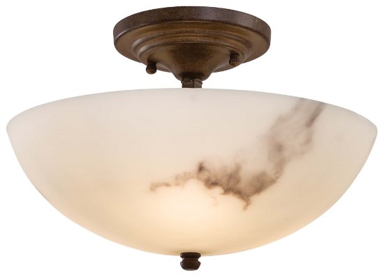 Foto para 40w SW 3 Light Semi Flush Mount Nutmeg Alabaster Dust(Tm) Shade