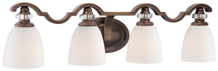 Foto para 100w SW 4 Light Bath Dark Noble Bronze Etched Opal