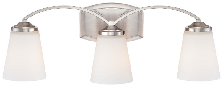 Foto para 100w SW 3 Light Bath Brushed Nickel Etched White Glass