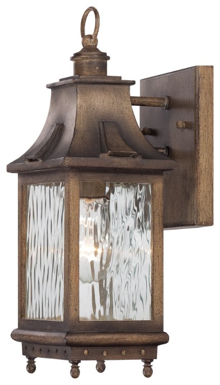 Foto para 100w SW 1 Light Wall Mount Portsmouth Bronze Clear Water Glass