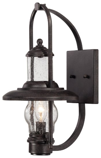 Picture of 60w SW 1 Light Wall Mount Textured French Bronze Clear Seeded Glass