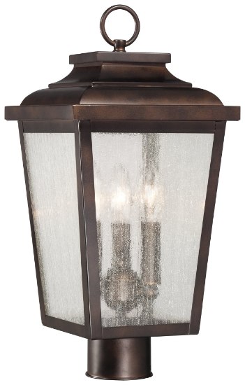 Foto para 60w SW 3 Light Post Mount Chelesa Bronze Clear Seeded