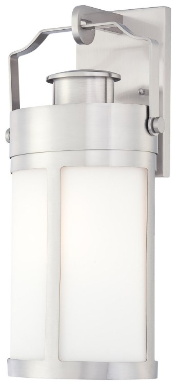 Foto para 100w SW 1 Lt Outdoor Wall Mount Brushed Stainless Steel Etched Opal