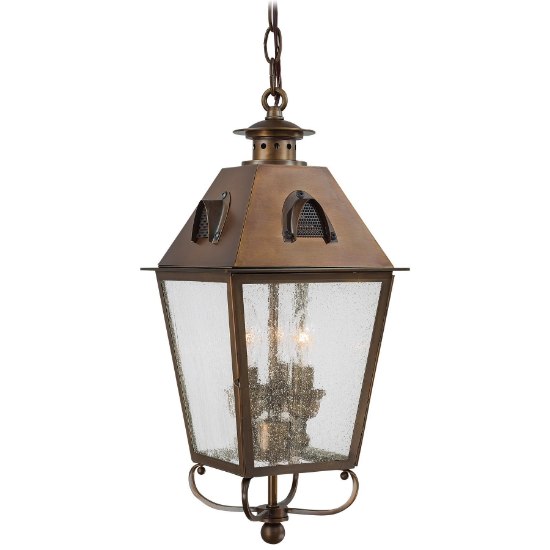 Foto para 60w SW 3 Light Chain Hung English Brass Clear Seedy