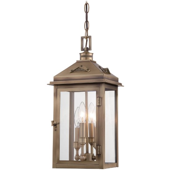 Foto para 60w SW 4 Light Chain Hung Colonial Brass Clear