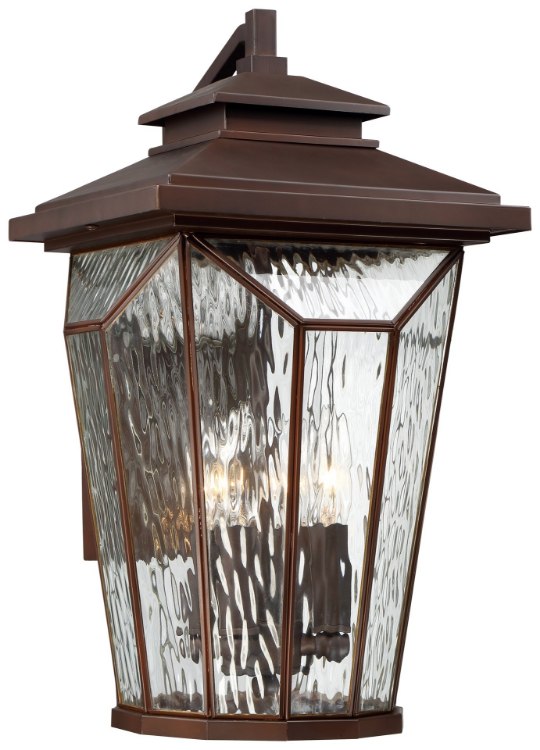 Foto para 60w SW 4 Light Outdoor Wall Light Alder Bronze Water Glass