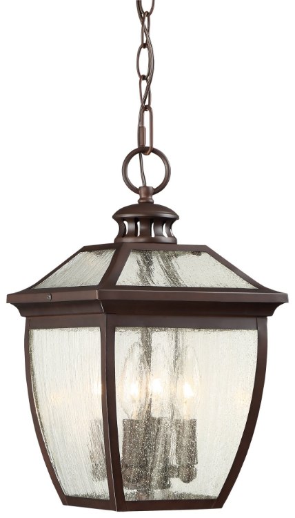 Foto para 60w SW Chain Hung Lantern Alder Bronze Seedy Glass