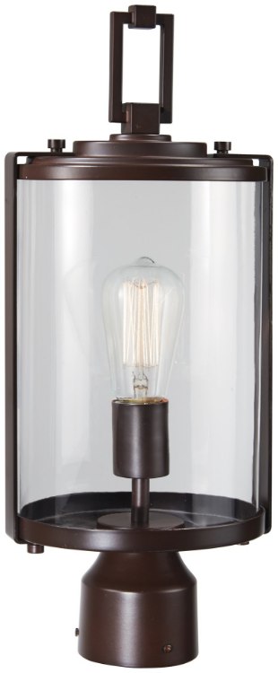 Foto para 40w SW 1 Light Post Mount Alder Bronze Clear Glass