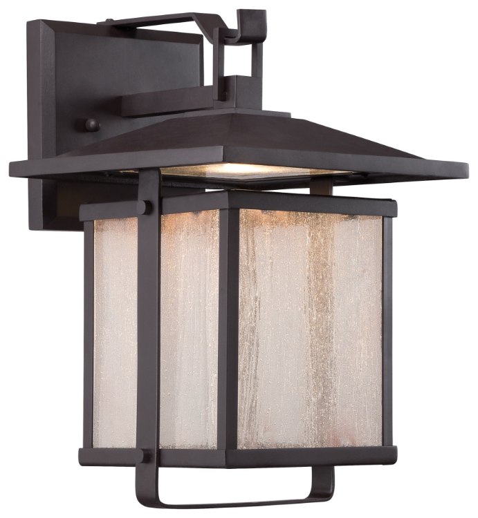 Foto para 14w SW Led Wall Mount Dorian Bronze Clear Seeded