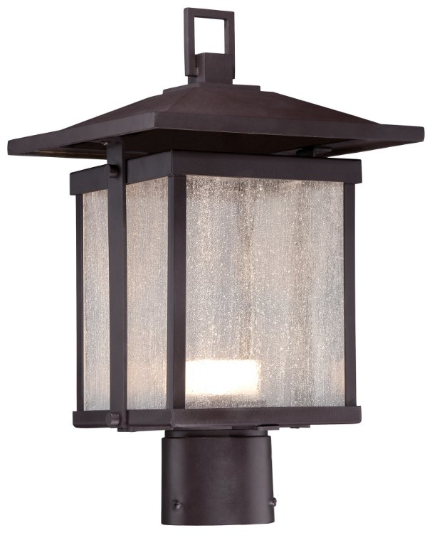 Foto para 14w SW Led Post Mount Dorian Bronze Clear Seeded