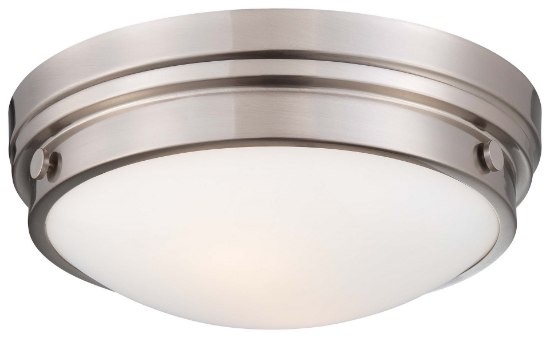 Foto para 60w SW 2 Light Flush Mount Brushed Nickel Clear W/White Paint Inside