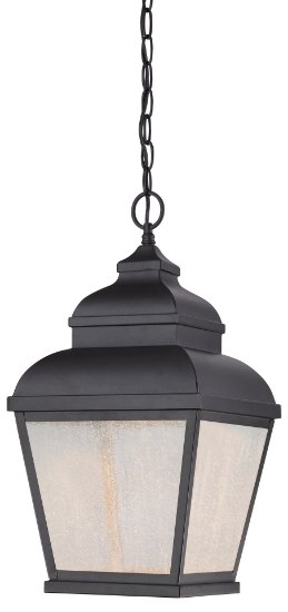 Foto para 11w SW Mossoro™ Led Chain Hung Lantern In Black Finish Clear Seeded Glass