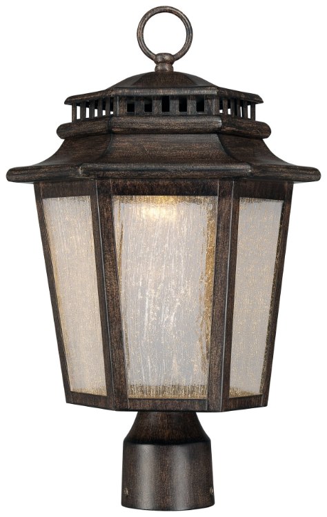 Foto para 10w SW 1 Light Led Post Mount Iron Oxide Clear Seeded