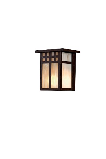 Foto para 13w SW 1 Light Pocket Lantern Textured French Bronze Honey Opal Art Glass