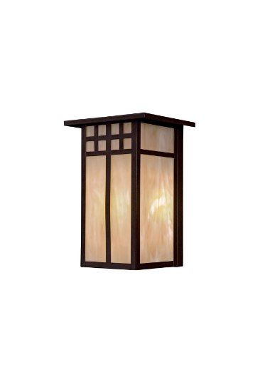 Foto para 13w SW 1 Light Pocket Lantern Textured French Bronze Honey Opal Art Glass