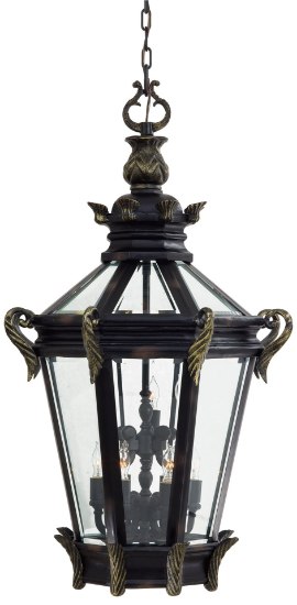 Picture of 60w SW 9 Light Chain Hung Heritage W/ Gold Highlights Clear Beveled