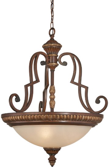 Foto para 100w SW 3 Light Pendant Belcaro Walnut Aged Champagne