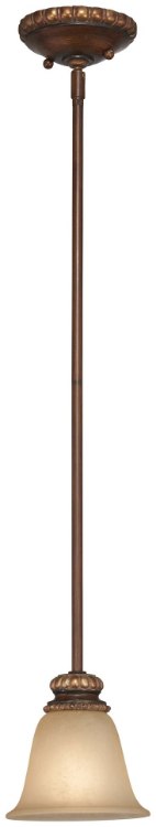Foto para 100w SW 1 Light Mini Pendant Belcaro Walnut Aged Champagne