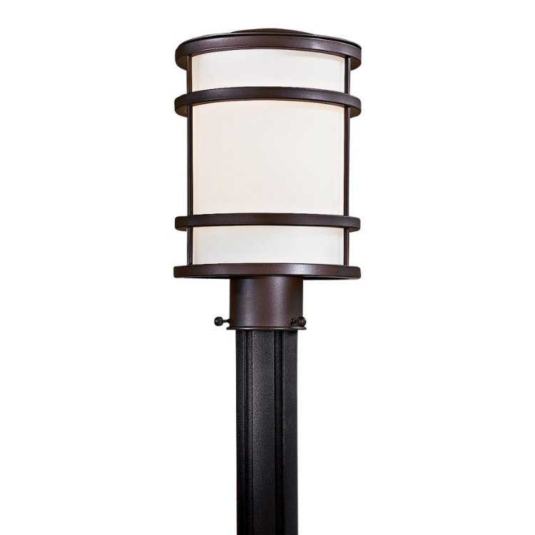 Foto para 100w SW 1 Lt Outdoor Post Mount Oil Rubbed Bronze Etched Opal