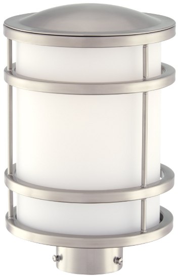 Foto para 100w SW 1 Light Post Mount Brushed Stainless Steel Etched Opal