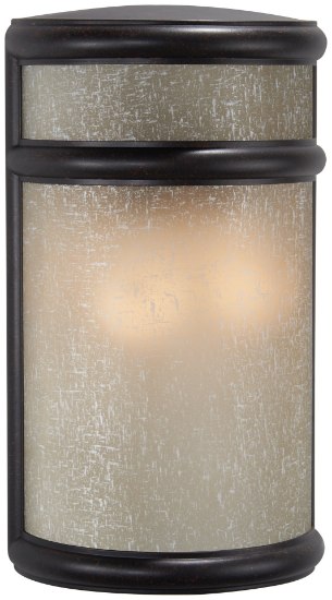 Foto para 60w SW 2 Light Pocket Lantern Corona Bronze White Linen