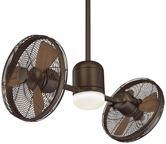 Foto para 62w WW Elemental Gyro Fan With Led Oil Rubbed Bronze Etched Opal