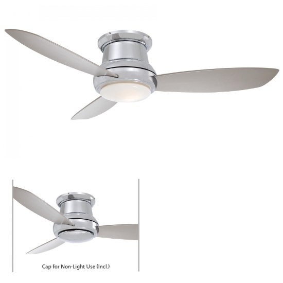 Picture of 143.7w SW Flush Mount Ceiling Fan Polished Nickel White Opal