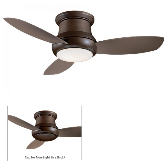 Foto para 155w SW Flush Mount Ceiling Fan Oil Rubbed Bronze White Opal