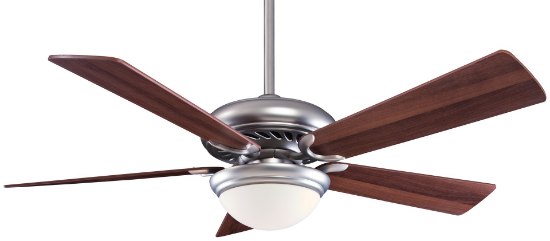 Picture of 179w SW Supra Unipack Fan-52In Brushed Steel W/ Dark Walnut Opal Frost