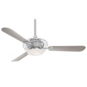 Foto para 170w SW Acero Fan-52In Brushed Steel W/ Brushed Nickel Opal Frosted