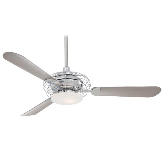 Foto para 170w SW Acero Fan-52In Brushed Steel W/ Brushed Nickel Opal Frosted