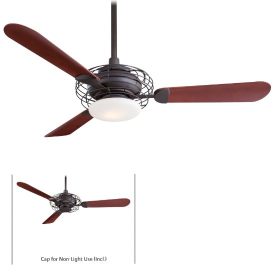 Foto para 170w SW Acero Fan-52In Brushed Steel W/ Mahogany Opal Frosted