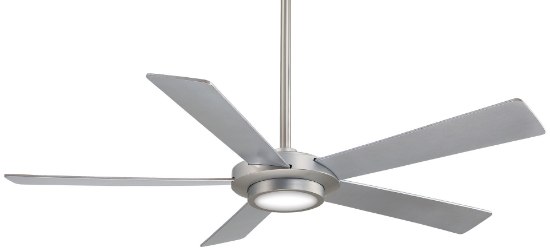 Foto para 50w WW 52In Sabot Ceiling Fan 2015 Brushed Nickel Frosted/White