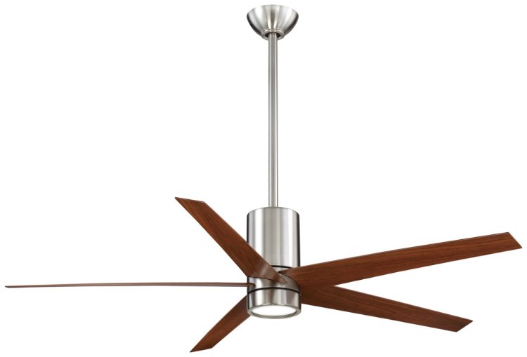 Foto para 47.6w SW 56In Symbio Ceiling Fan 2015 Brushed Nickel/Dark Walnut Etched