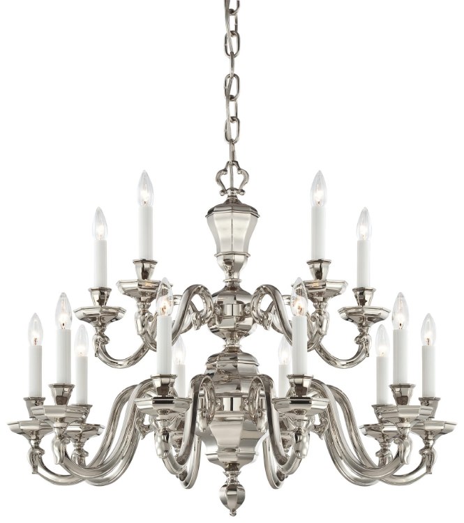 Foto para 120w SW Fifteen Light Chandelier Polished Nickel