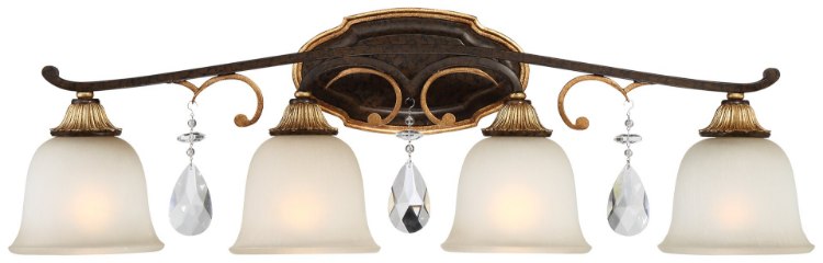 Foto para 100w SW 4 Light Bath Raven Bronze W/Sunburst Gold H Driftwood