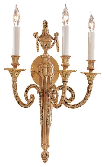 Foto para 60w SW Three Light Wall Sconce Polished Gold