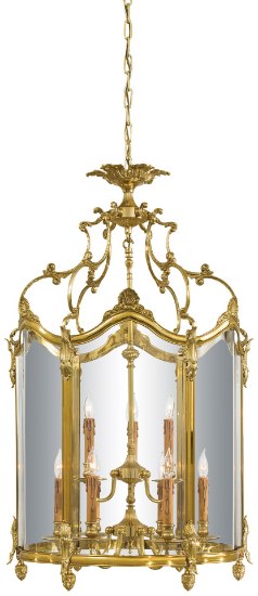 Foto para 60w SW Nine Light Foyer Pendant French Gold Clear