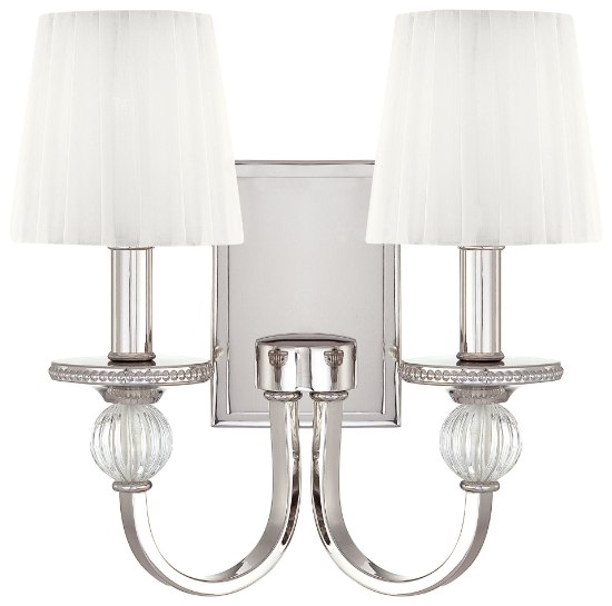 Foto para 60w SW Two Light Wall Sconce Polished Nickel White