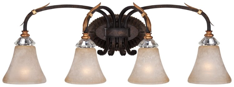 Foto para 100w SW Four Light Bath French Bronze W/ Gold Highlights Champagne Scavo