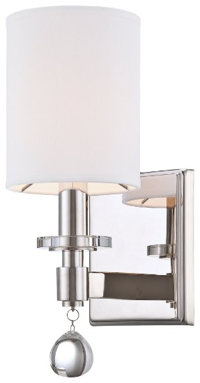 Foto para 60w SW 1 Light Wall Sconce Polished Nickel White