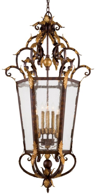 Foto para 60w SW 8 Light Foyer Pendant Golden Bronze Clear Seedy