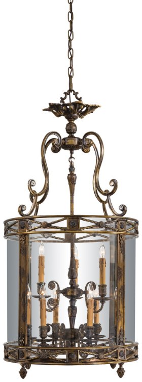 Foto para 40w SW Nine Light Foyer Pendant Oxide Brass